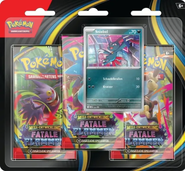 Pokemon Fatale Flammen 3-Pack Blister Sniebel